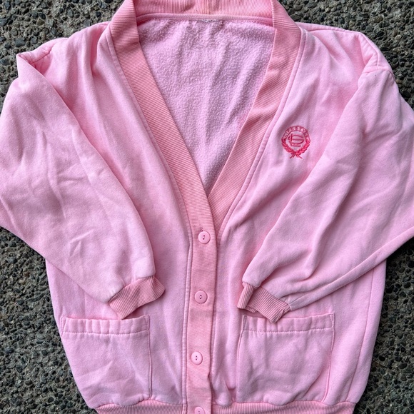 vintage pink lifestyle cardigan , medium - large - Picture 5 of 6